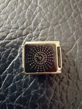 Celestial Moon and Stars Stainless Steel Italian Charm Link